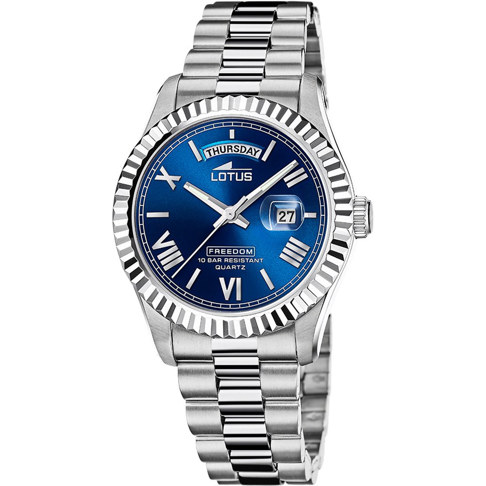 Lotus Freedom Blue & Stainless Steel 41mm Men's Watch | 18854/2 | TIME Watches