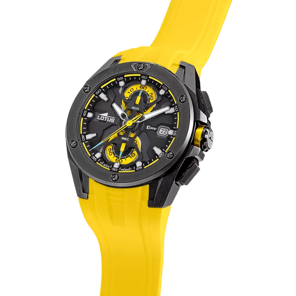 Lotus Vortex Black & Leather Watch | 18943/1 | TIME Watches