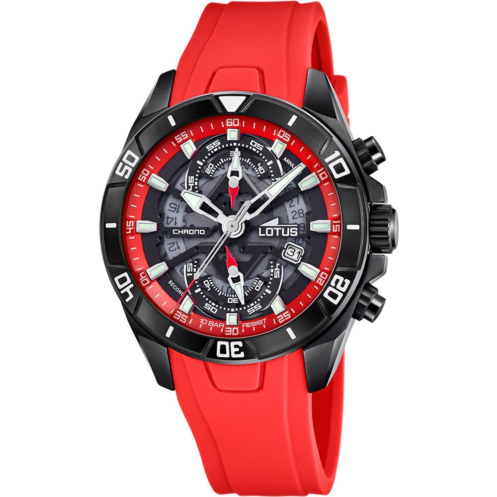 Lotus Vortex Black & Silicone Watch | 18945/5 | TIME Watches