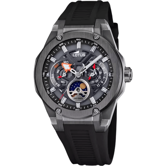 Lotus Vortex Black & Stainless Steel Watch | 18946/6 | TIME Watches