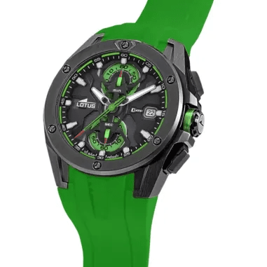 Lotus Vortex Green & Rubber Watch | 18943/4 | TIME Watches
