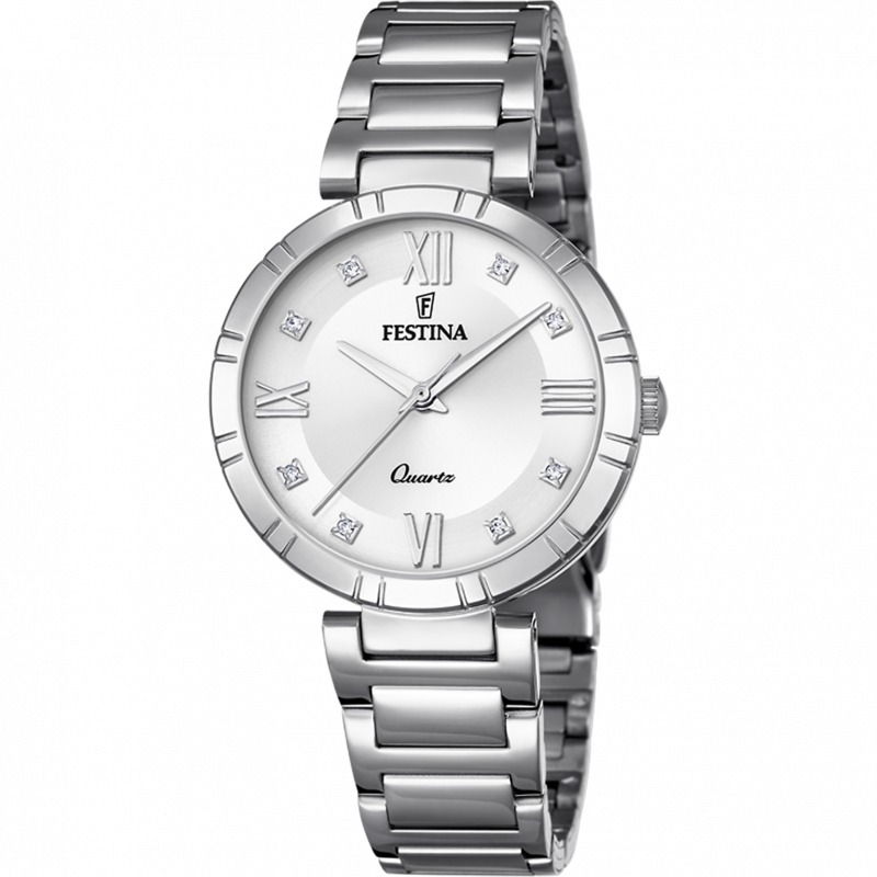 Festina Mademoiselle Quartz Grey Dial Rose Silver Roman Numerals Stainless Steel Women's Watch | F16936/A