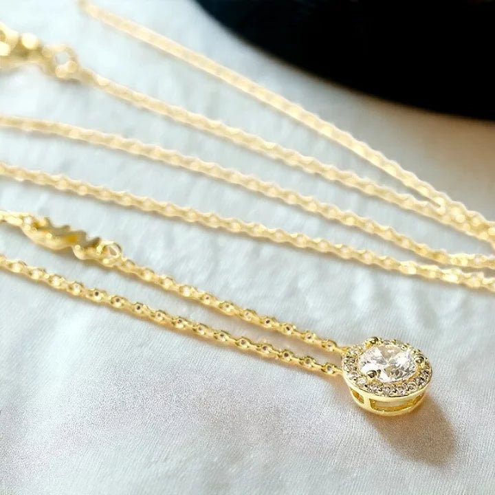 Michael Kors 14k Gold-Plated Sterling Silver Cubic Zirconia Pendant Women's Necklace | MKC1208AN710 | Time Watch Specialists