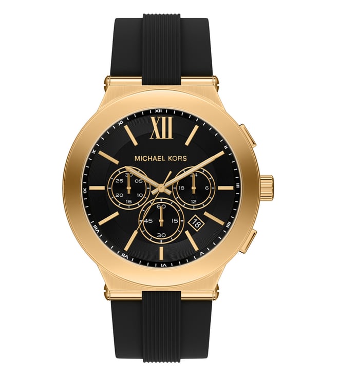 Michael Kors Billie Black Dial and Black Silicone Strap 46mm Men's Watch | MK9253 | TIME Watches