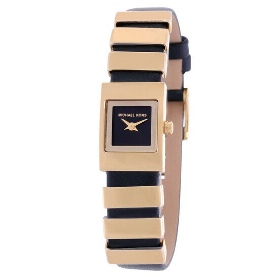 Michael Kors Darrington Gold and Black Leather Women's Watch | MK4887