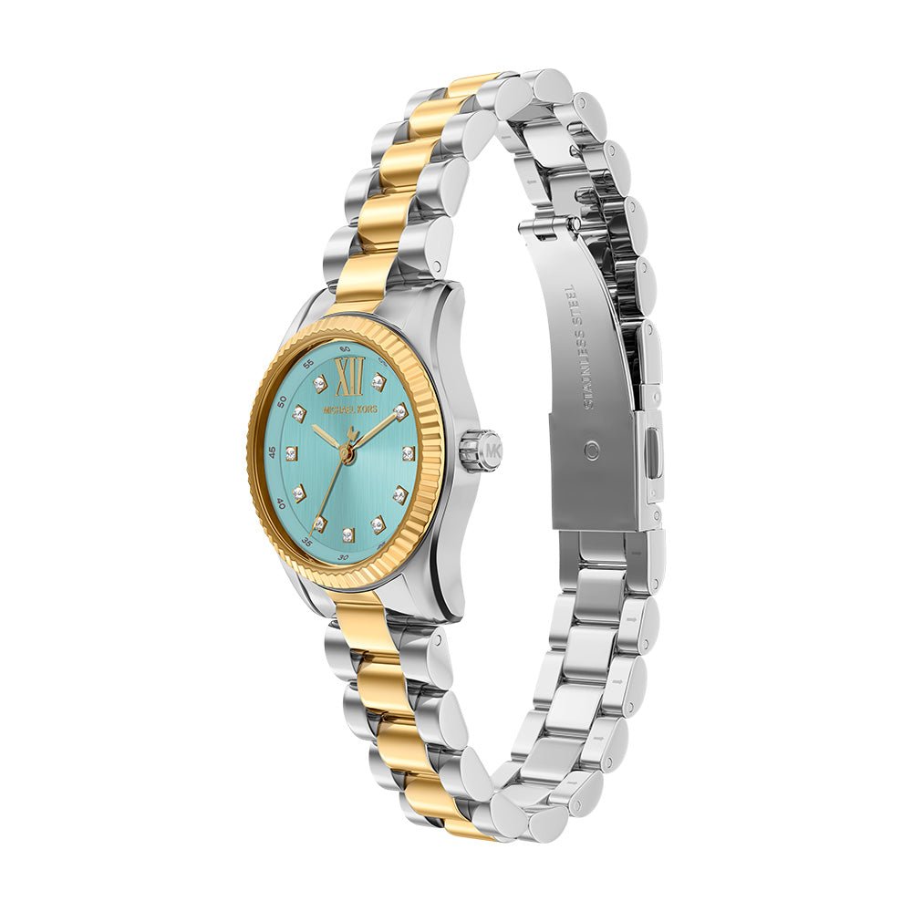 Michael Kors Lexington Blue Sunray Dial and Two - Tone Steel Bracelet 26mm Women's Watch | MK7579 | TIME Watches