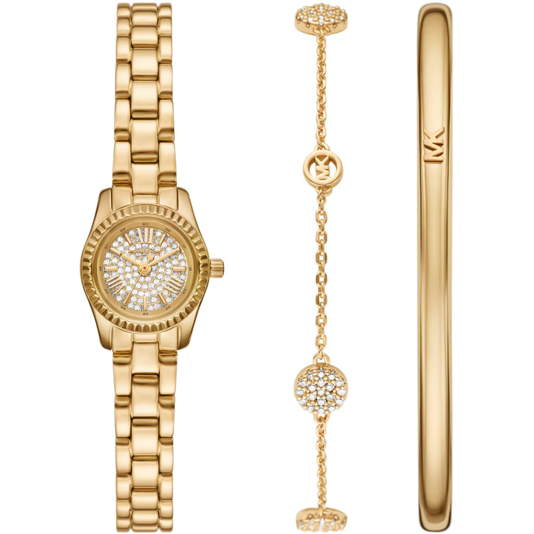 Michael Kors Micro Lexington Gold Watch, Bracelet and Bangle Set | MK4944SET