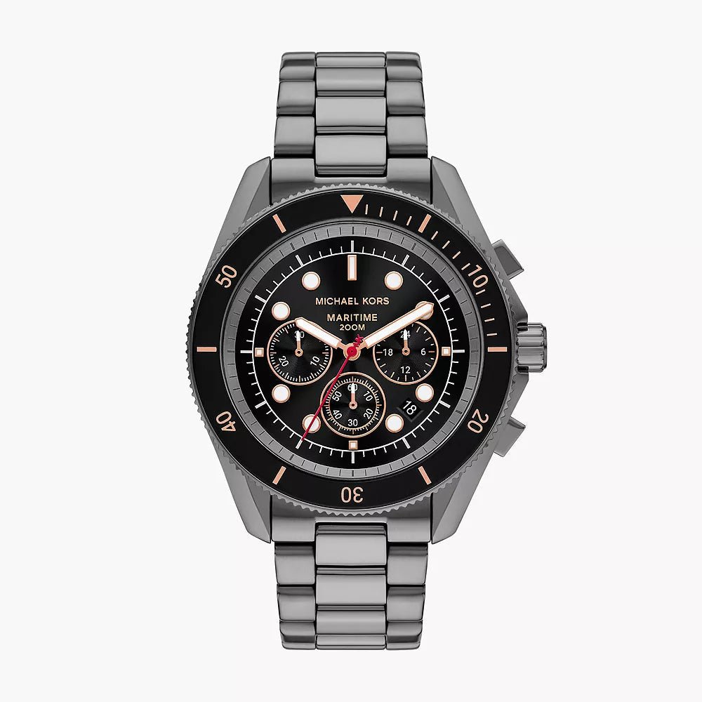 Michael Kors Maritime Grey Dial and Stainless Steel 44mm Men's Watch | MK9204 | TIME Watches