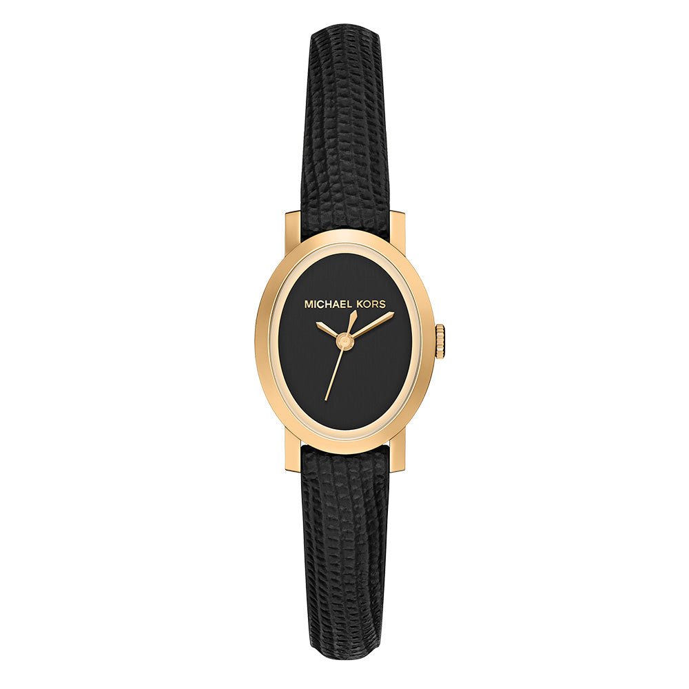 Michael Kors Maude Black Dial and Black Leather Strap 21mm Women's Watch | MK7585 | TIME Watches