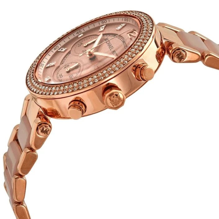 Michael Kors Parker Rose Gold Dial & Rose Gold Stainless Steel 39mm Women's Watch | MK5896 | TIME Watches