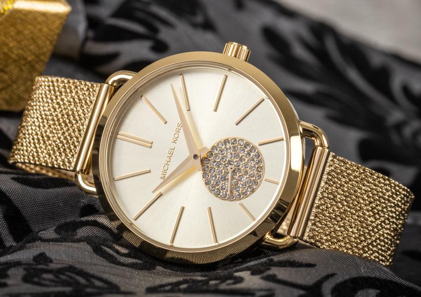 Michael Kors Portia Gold Round Stainless Steel Women's Watch | MK3844 | Time Watch Specialists