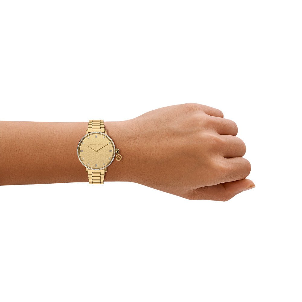 Michael Kors Pyper Gold Dial and Gold Steel Bracelet 32mm Women's Watch | MK7572 | TIME Watches