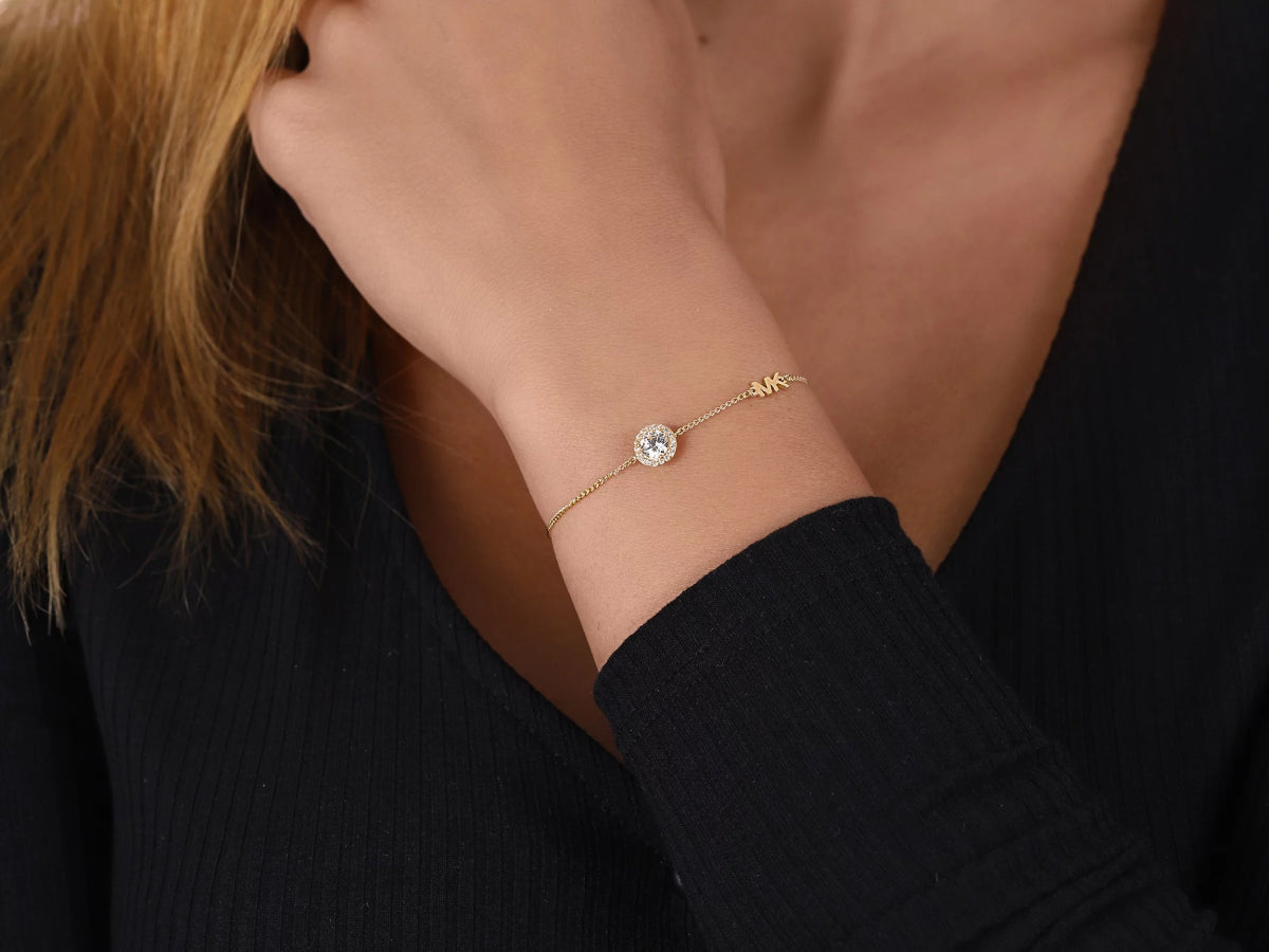 Michael Kors Sterling Silver Halo Slider Women's Bracelet | Time Watch Specialists