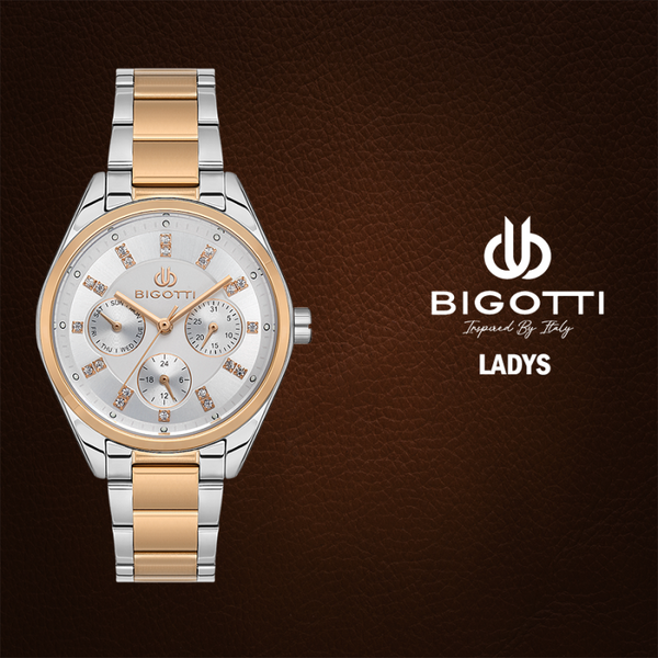 Bigotti Rose Gold Stainless Steel Multi-Dial Watch | BG.1.10478-4