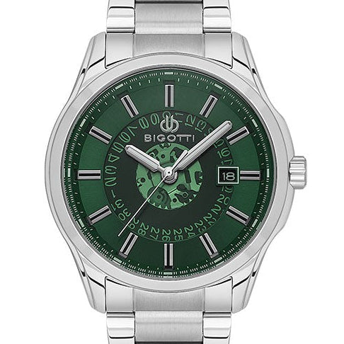 Bigotti Stainless Steel Green Dial Calendar Watch | BG.1.10591-3