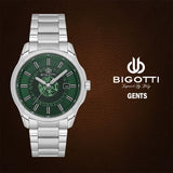 Bigotti Stainless Steel Green Dial Calendar Watch | BG.1.10591-3