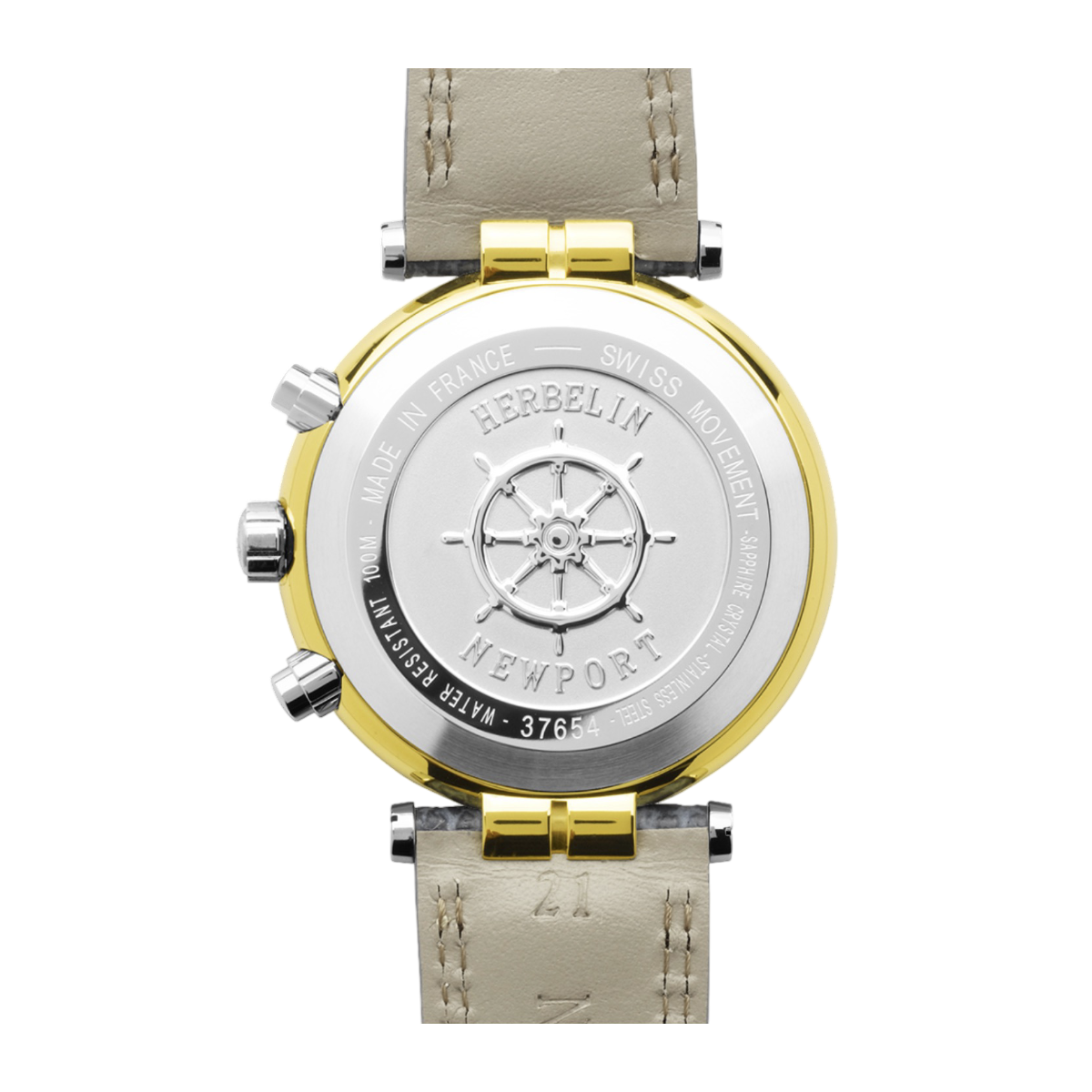 Herbelin Galet Silver Sunray Dial Gold Indices Stainless Steel Women’s Watch | 10630BT28