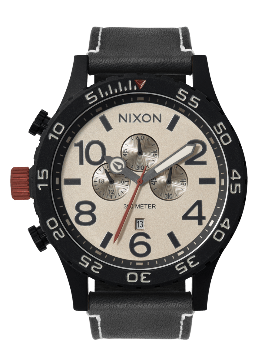 NIXON 51 - 30 Chrono Black Dial and Black Leather 51mm Unisex Watch | A13925238 - 00 | TIME Watches