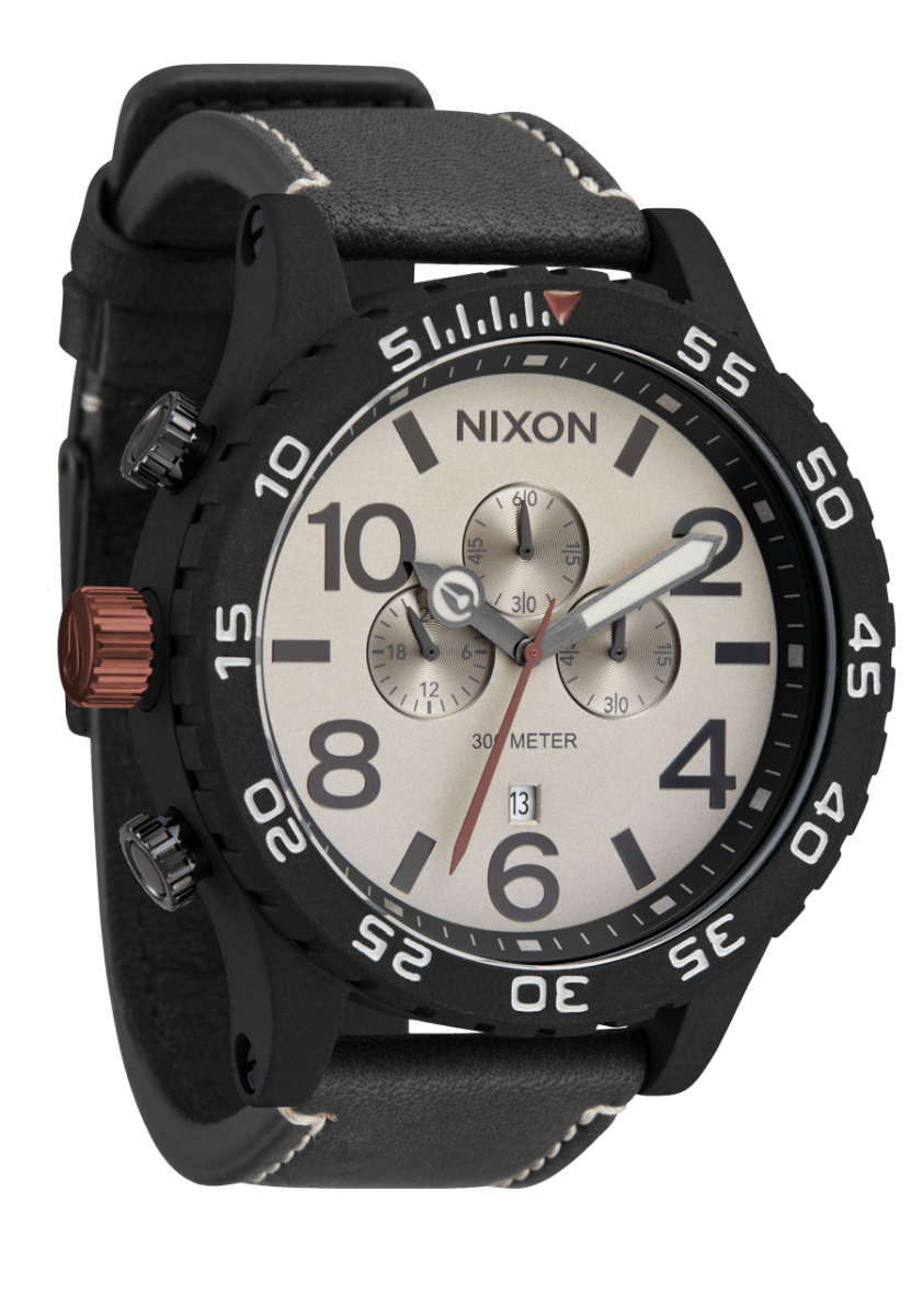 NIXON 51 - 30 Chrono Black Dial and Black Leather 51mm Unisex Watch | A13925238 - 00 | TIME Watches