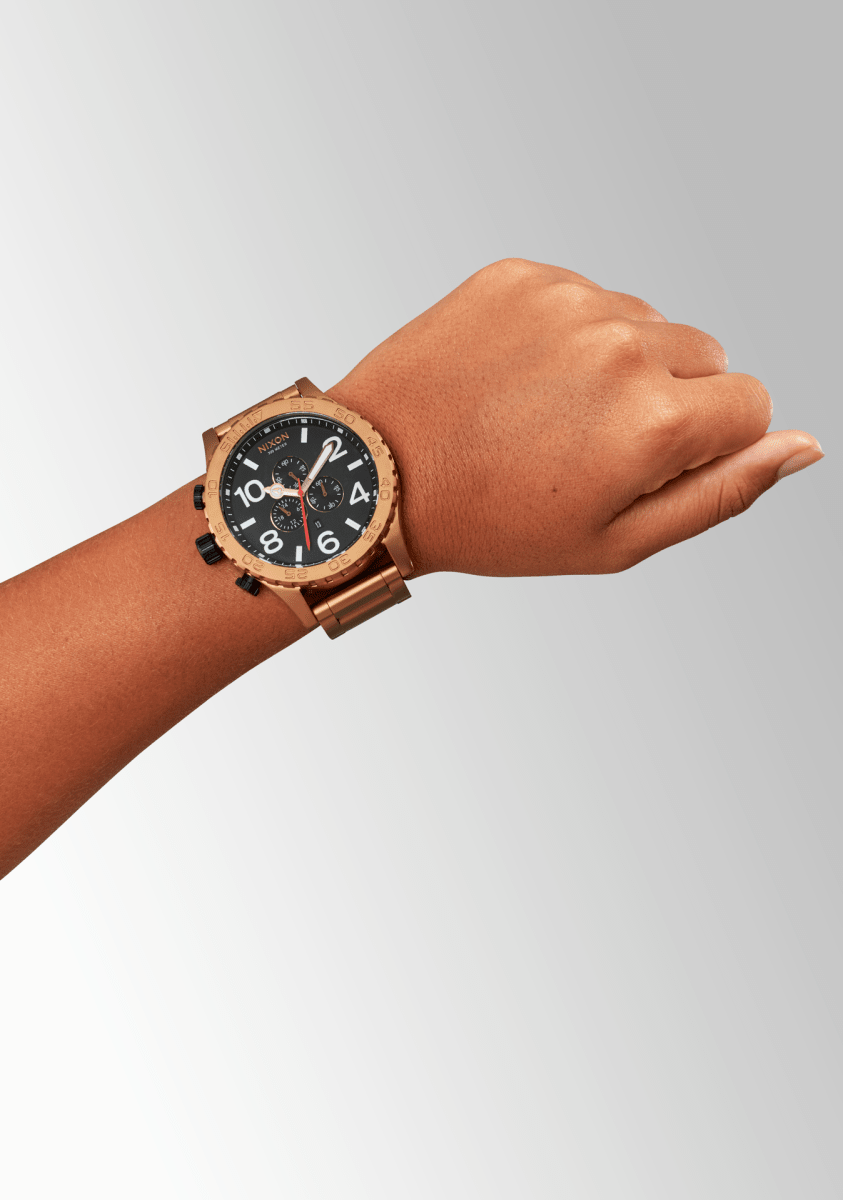 NIXON 51 - 30 Chrono Black Dial and Black Steel Bracelet 51mm Men's Watch | A0835145 - 00 | TIME Watches