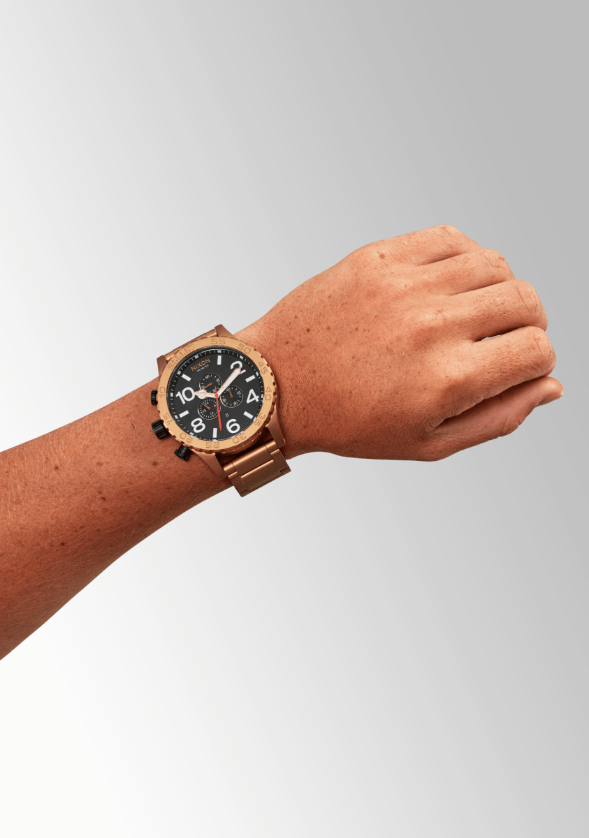 NIXON 51 - 30 Chrono Black Dial and Black Steel Bracelet 51mm Men's Watch | A0835145 - 00 | TIME Watches