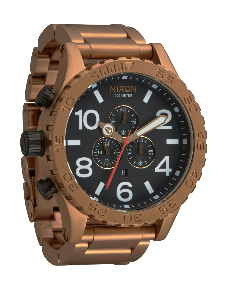 NIXON 51 - 30 Chrono Black Dial and Black Steel Bracelet 51mm Men's Watch | A0835145 - 00 | TIME Watches