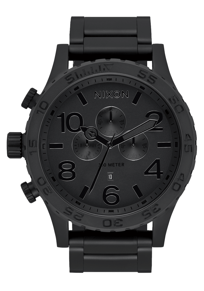 NIXON 51 - 30 Chrono Black Dial and Black Steel Bracelet 51mm Men's Watch | A13893086 - 00 | TIME Watches