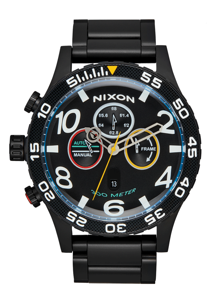 NIXON 51 - 30 Chrono Black Dial and Black Steel Bracelet 51mm Men's Watch | A13895319 - 00 | TIME Watches