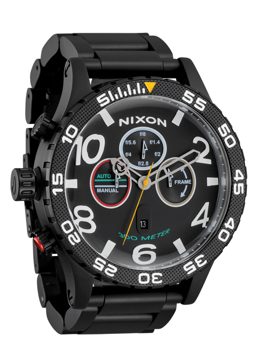 NIXON 51 - 30 Chrono Black Dial and Black Steel Bracelet 51mm Men's Watch | A13895319 - 00 | TIME Watches