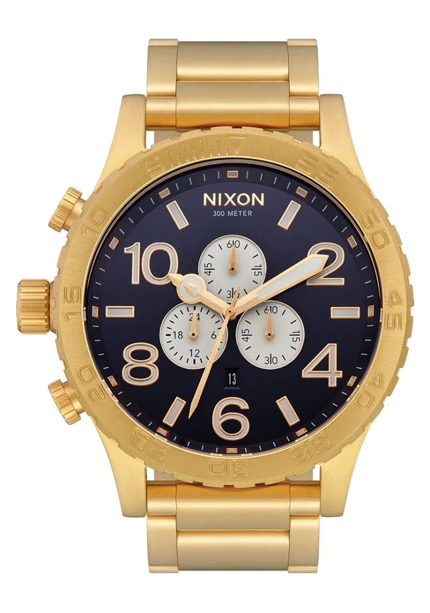 NIXON 51 - 30 Chrono Black Dial and Black Steel Bracelet Men's Watch | A0832033 - 00 | TIME Watches
