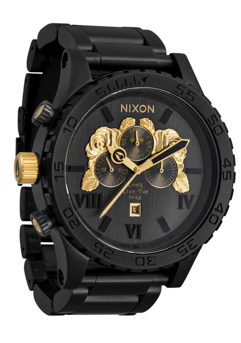 NIXON 51 - 30 Chrono Black Dial and Black Steel Bracelet Men's Watch | A1376010 - 00 | TIME Watches