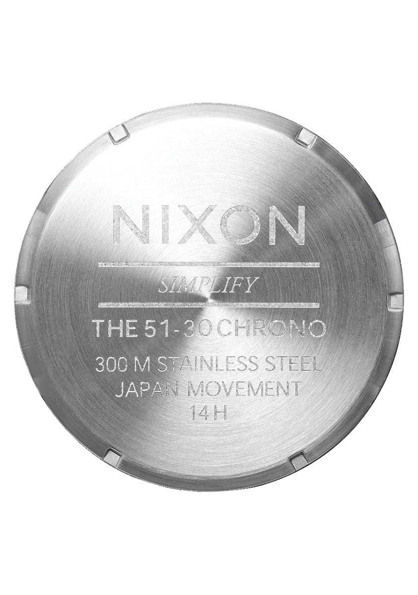 NIXON 51 - 30 Chrono Black Dial and Silver Steel Bracelet Men's Watch | A083000 - 00 | TIME Watches