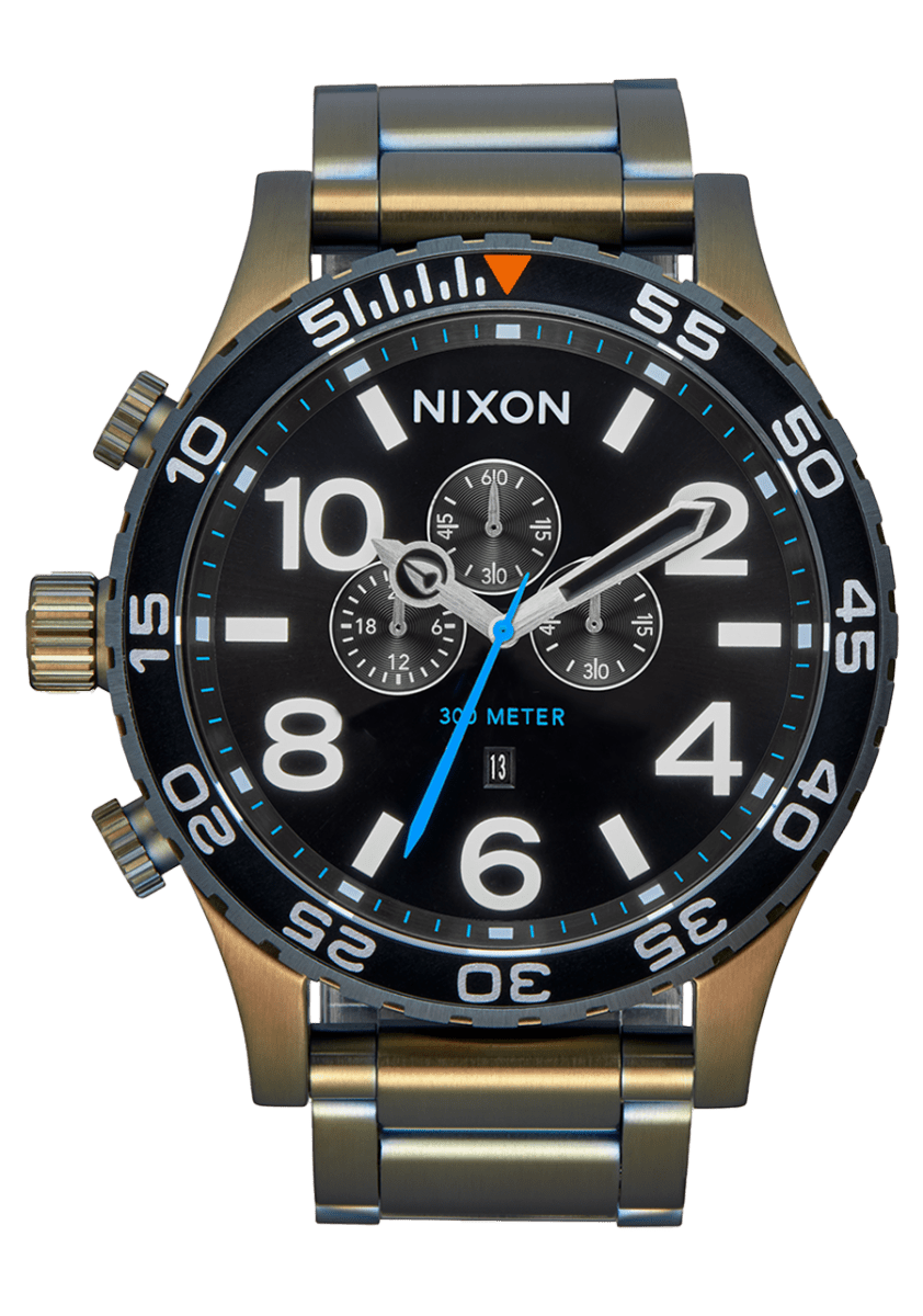 NIXON 51 - 30 Chrono Black Sunray Dial and Surplus Steel Bracelet 36mm Men's Watch | A13895092 - 00 | TIME Watches