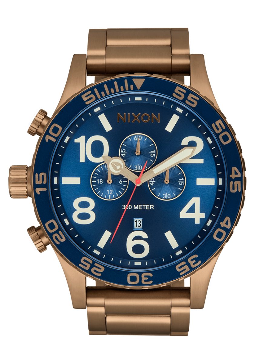 NIXON 51 - 30 Chrono Blue Dial and Blue Steel Bracelet 51mm Men's Watch | A13895301 - 00 | TIME Watches
