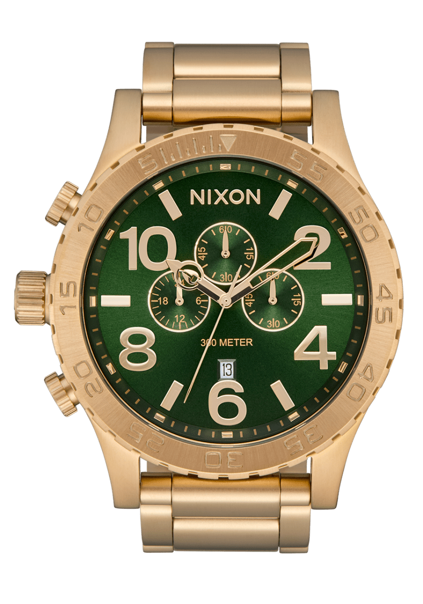 NIXON 51 - 30 Chrono Gold Dial and Gold Steel Bracelet 51mm Men's Watch | A13891919 - 00 | TIME Watches