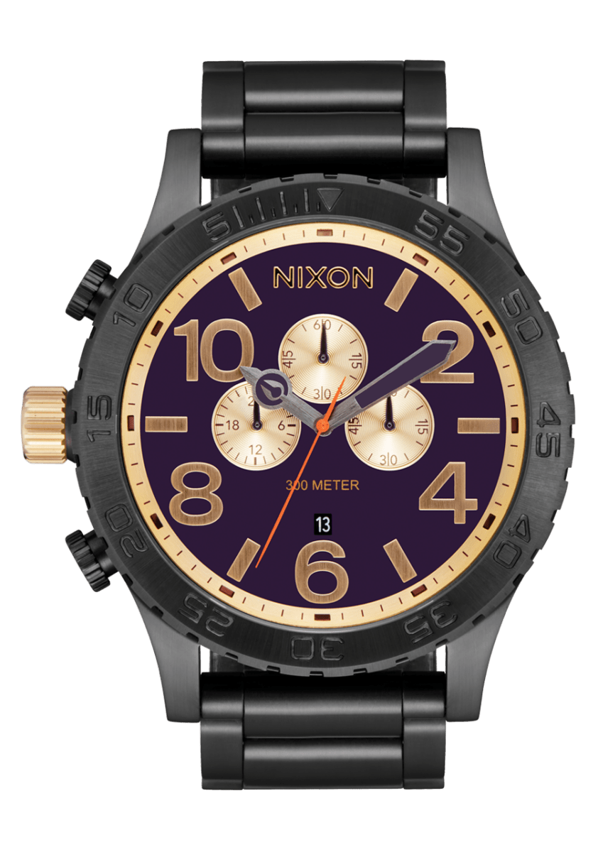 NIXON 51 - 30 Chrono Gold Dial and Gold Steel Bracelet 51mm Men's Watch | A13895270 - 00 | TIME Watches