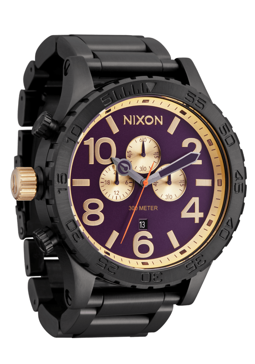 NIXON 51 - 30 Chrono Gold Dial and Gold Steel Bracelet 51mm Men's Watch | A13895270 - 00 | TIME Watches