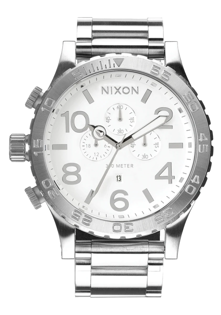 Nixon 51 - 30 Chrono White & Silver Stainless Steel 51mm Men's Watch | A1389488 - 00 | TIME Watches