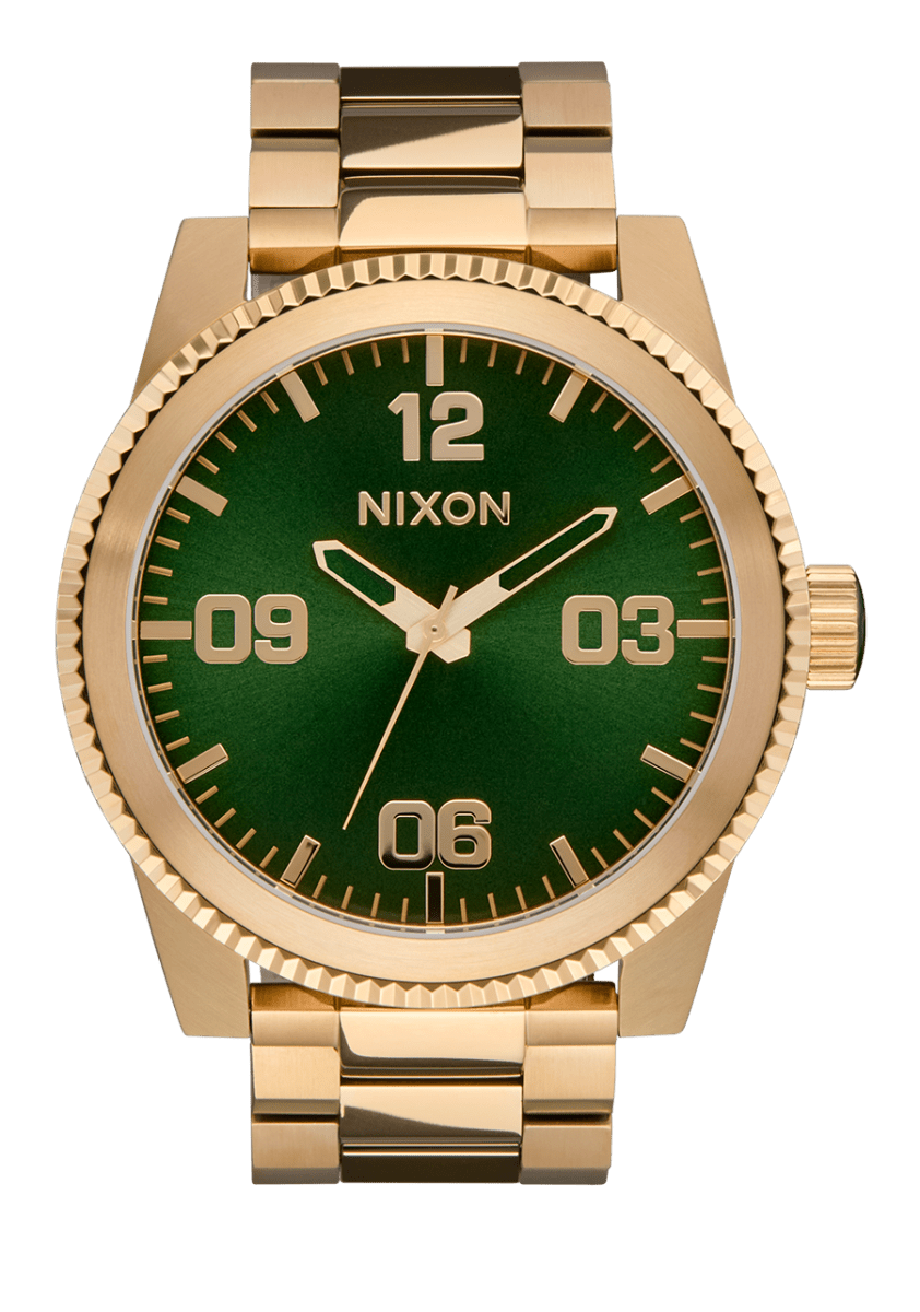 NIXON Corporal Stainless Steel Green Dial and Gold Steel Bracelet 46mm Men's Watch | A3462691 - 00 | TIME Watches