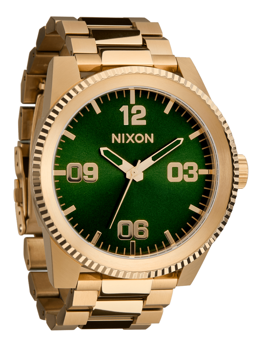 NIXON Corporal Stainless Steel Green Dial and Gold Steel Bracelet 46mm Men's Watch | A3462691 - 00 | TIME Watches