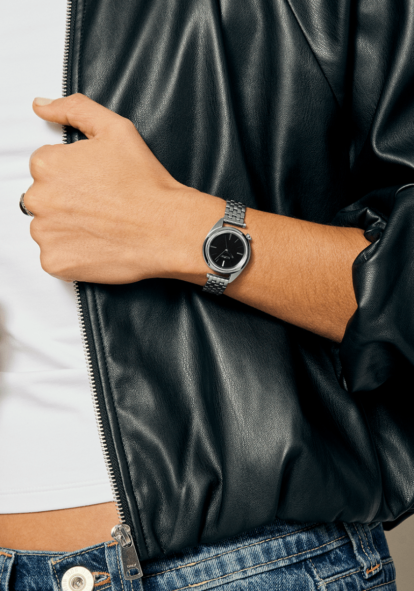 NIXON Kensington All Silver Dial and Black Steel Bracelet 36mm Unisex Watch | A14592871 - 00 | TIME Watches