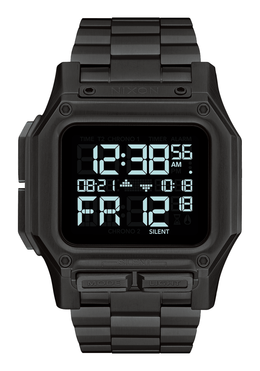 NIXON Regulus Black Dial and Black Steel Bracelet 46mm Men's Watch | A1268001 - 00 | TIME Watches