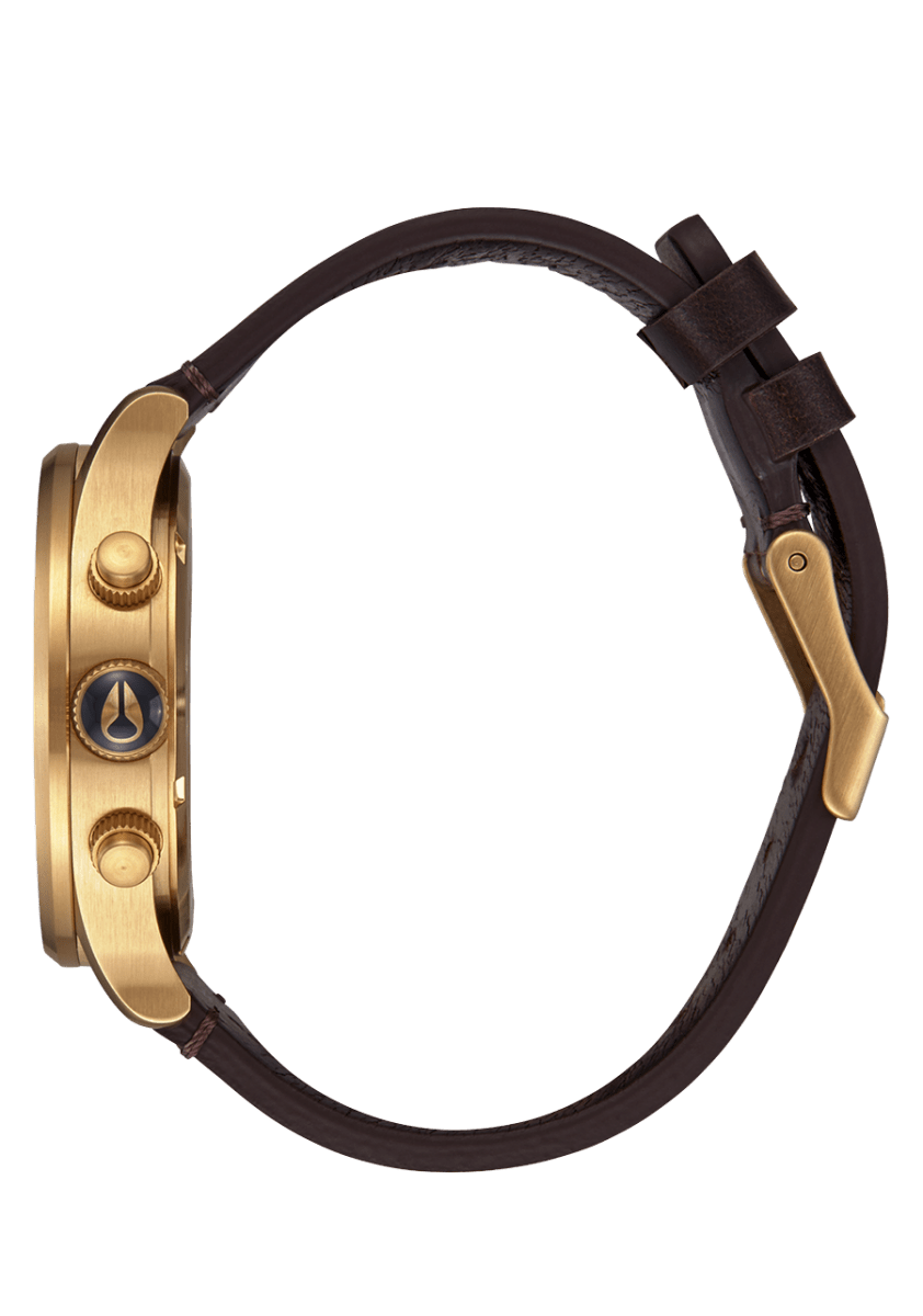 NIXON Sentry Chrono Brown Dial and Gold Leather 42mm Unisex Watch | A4055033 - 00 | TIME Watches