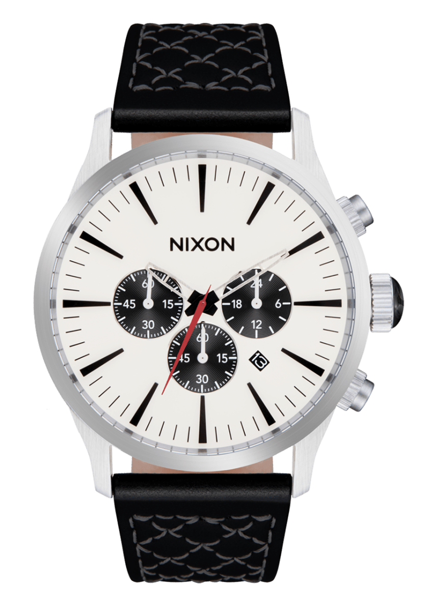 NIXON Sentry Chrono Silver Dial and Silver Steel Bracelet 47mm Men's Watch | A13915267 - 00 | TIME Watches