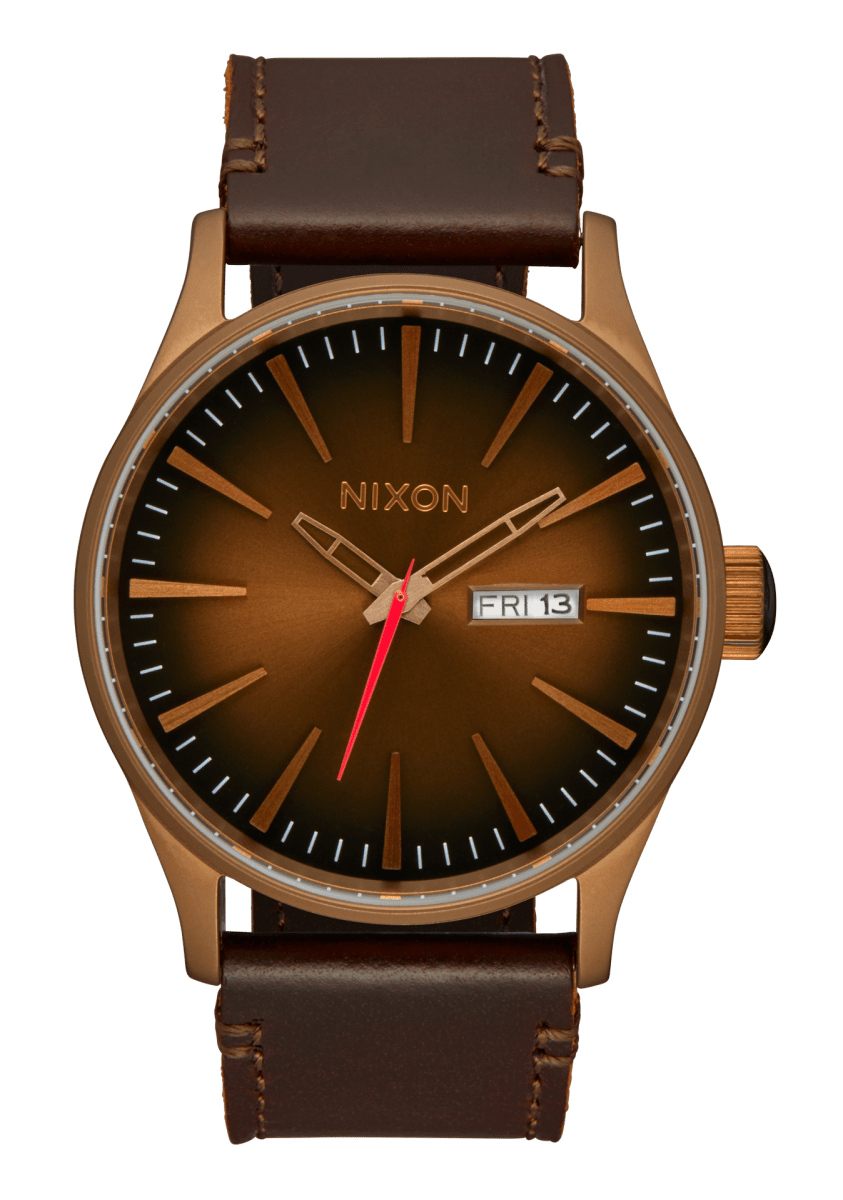 NIXON Sentry Leather Black Dial and Black Leather 40mm Men's Watch | A1055145 - 00 | TIME Watches