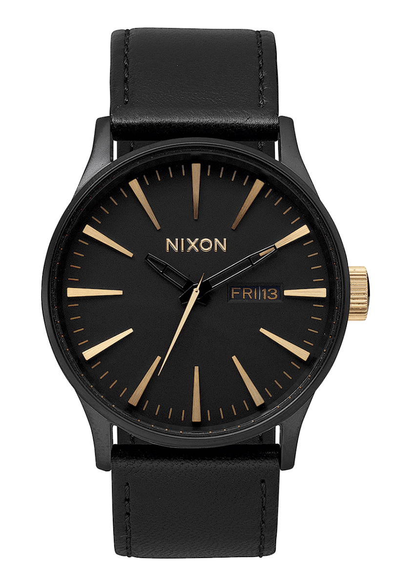 NIXON Sentry Leather Black Dial and Black Leather 40mm Unisex Watch | A1051041 - 00 | TIME Watches