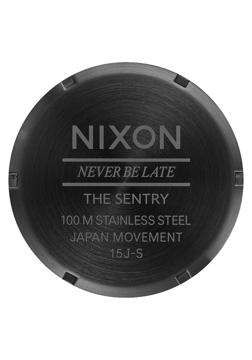 NIXON Sentry Leather Black Dial and Black Leather 40mm Unisex Watch | A1052001 - 00 | TIME Watches