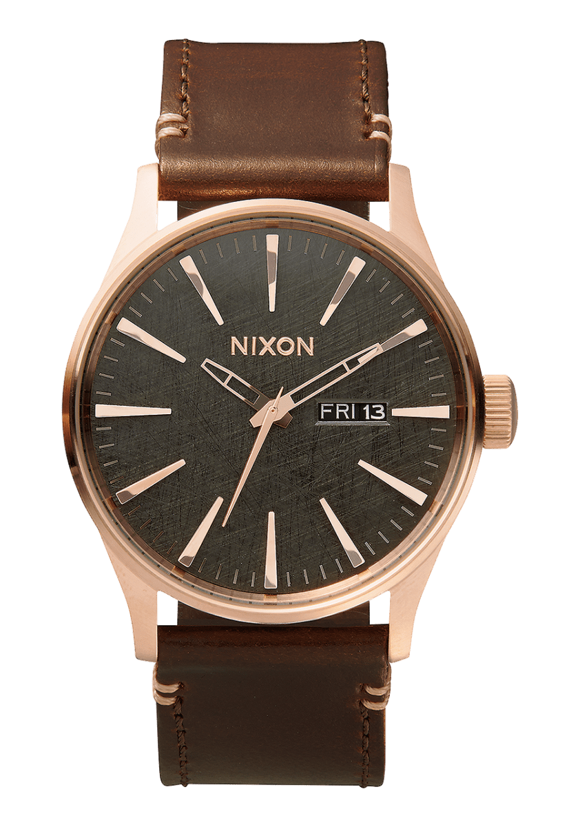 NIXON Sentry Leather Black Dial and Black Leather 40mm Unisex Watch | A1052001 - 00 | TIME Watches