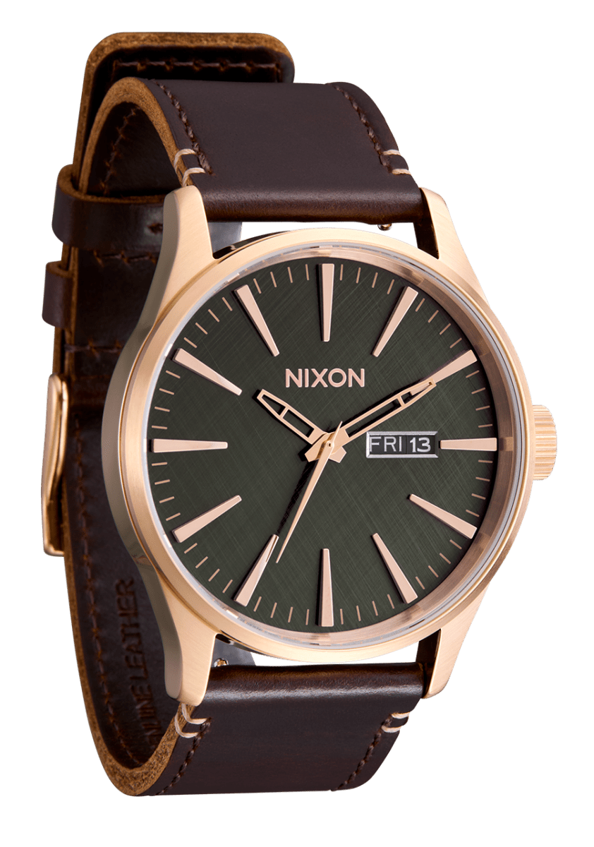 NIXON Sentry Leather Black Dial and Black Leather 40mm Unisex Watch | A1052001 - 00 | TIME Watches