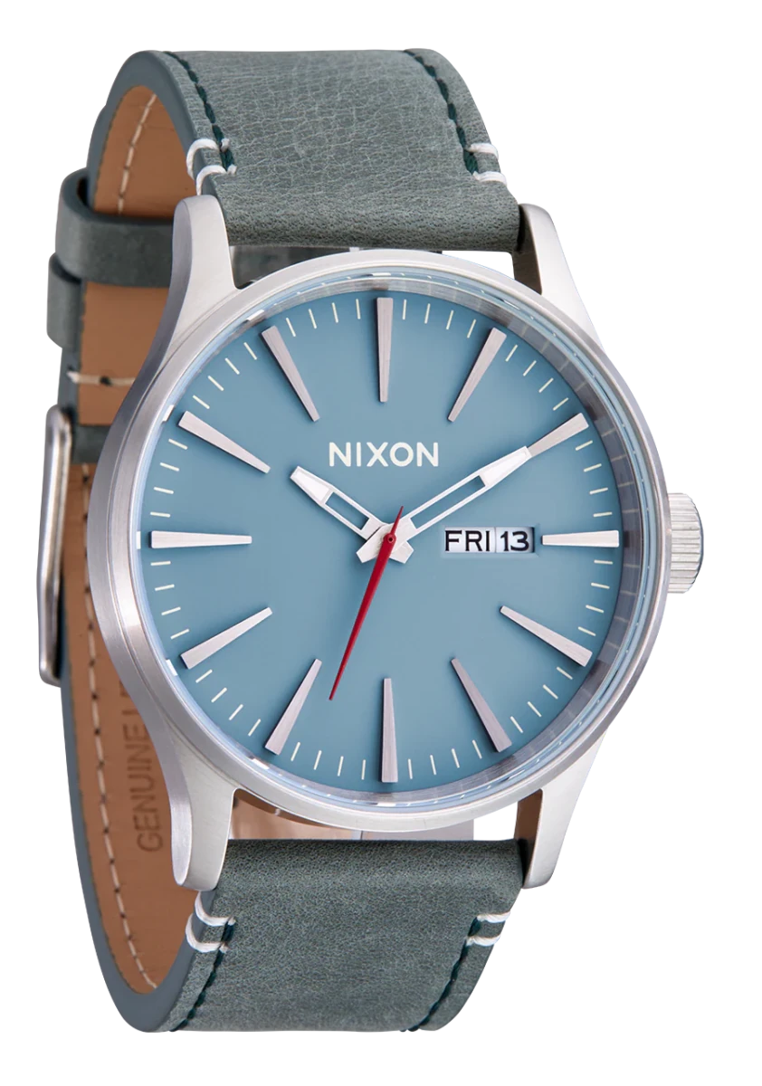 NIXON Sentry Leather Black Dial and Black Leather 42mm Men's Watch | A1055158 - 00 | TIME Watches